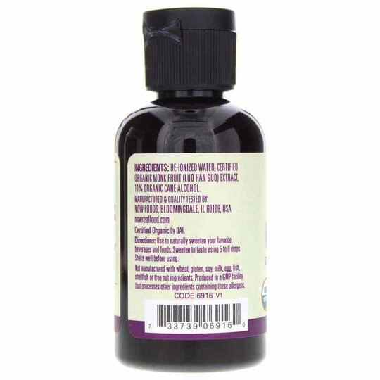 Organic Monk Fruit Liquid Sweetener, NOW